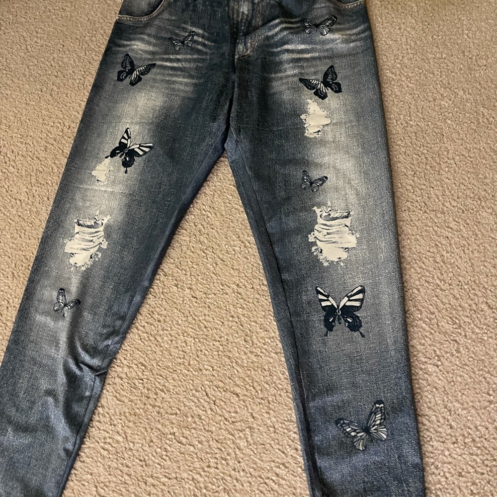 Denim leggings